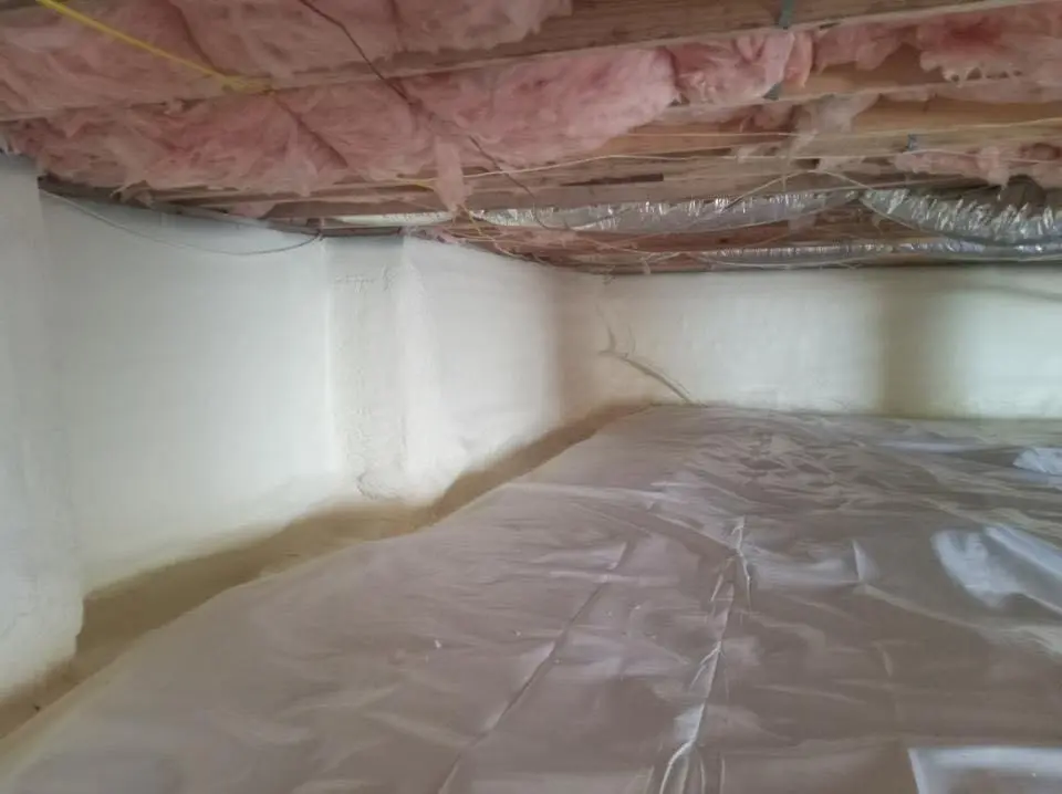Crawl space encapsulation with closed-cell spray foam for Roof Leak Repair in Waller